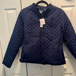 Navy blue puffer jacket